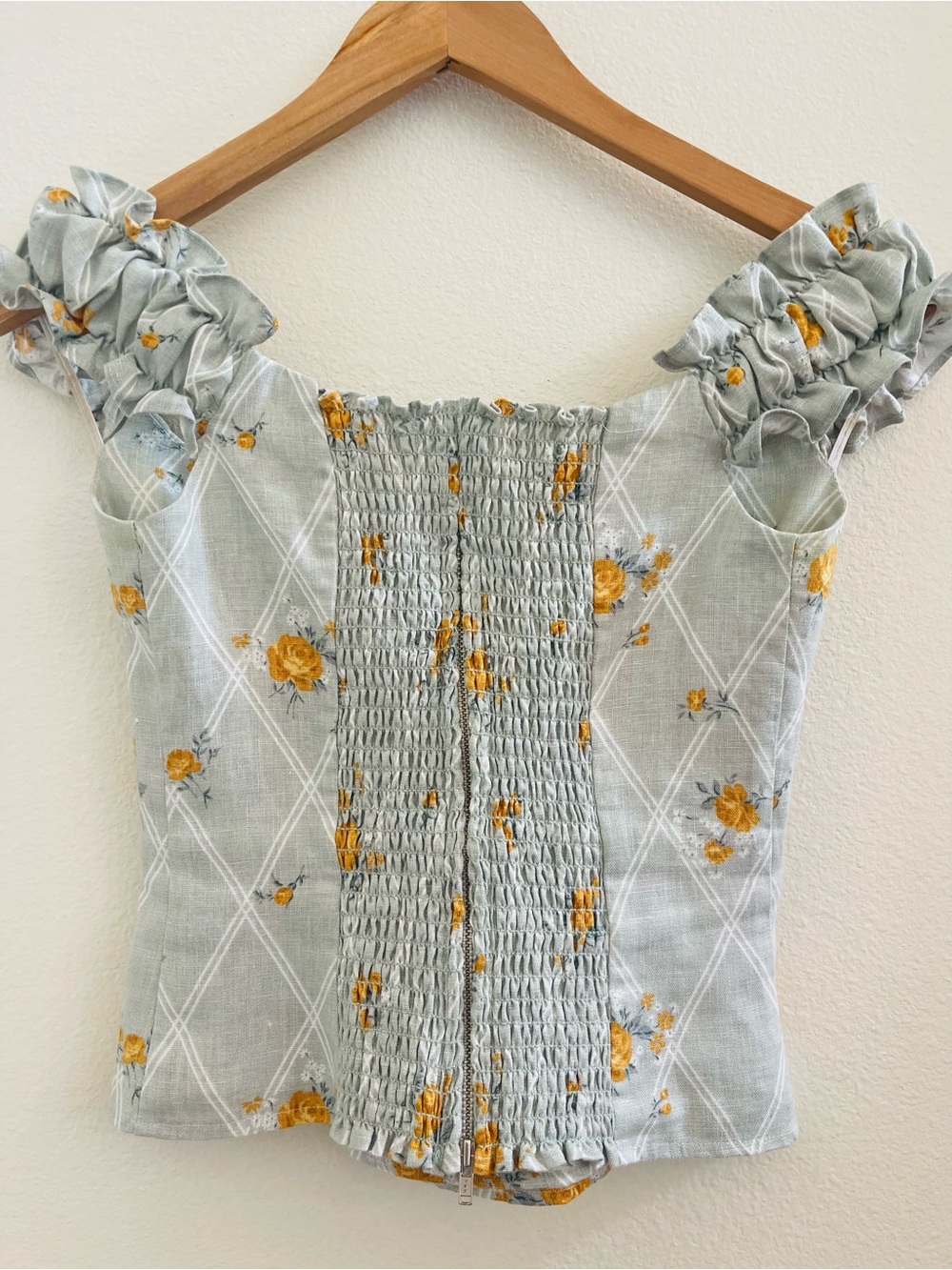 Reformation Women’s Alcove 100% Linen Top in Celia Colorway Size 0 - Picture 6 of 10